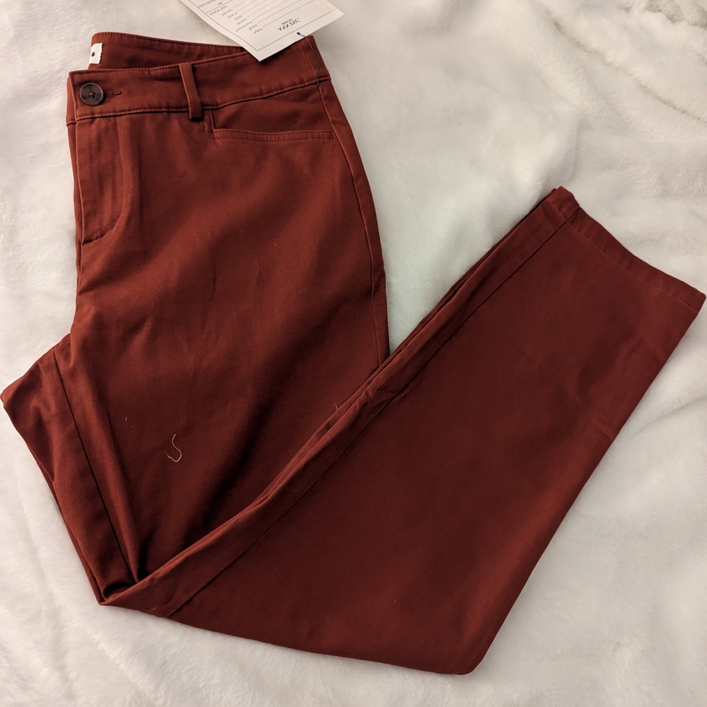 LOFT Women's Straight Leg Pants in Rust!
